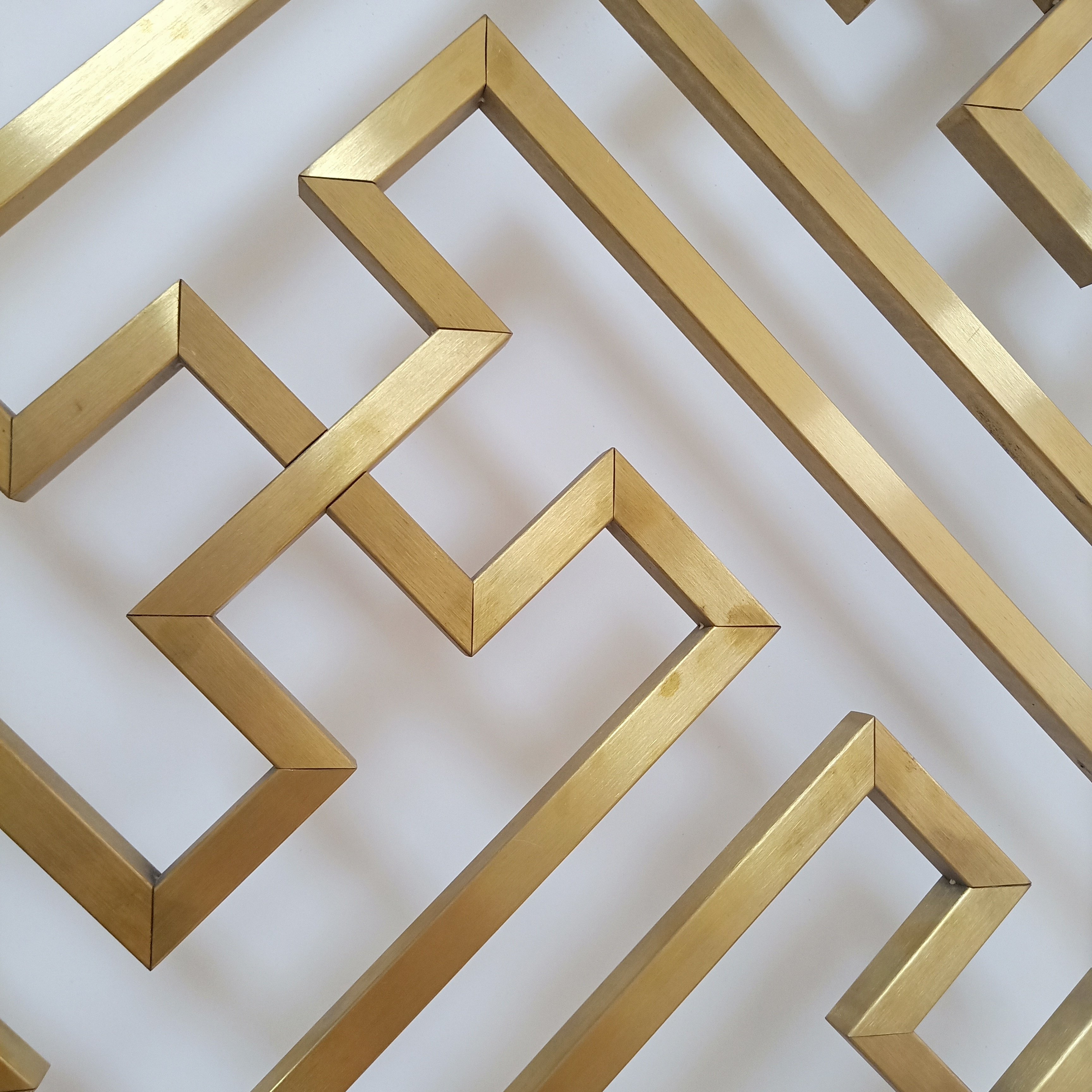 不锈钢屏风定制客厅隔断金属玫瑰金拉丝花格激光雕花镂空屏风