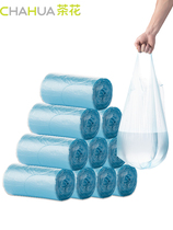 Tea Flower Garbage Bag Disposable Home Toughness Kitchen Toilet Dorm Room With Student Breakpoint Style Commercial Vest Style