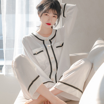 Sleepwear woman 2022 New spring style Pure cotton Sexy small scents Two sets of summer thinkers Home clothes can go out
