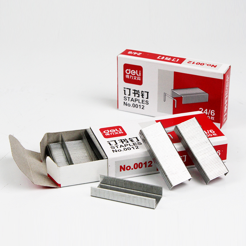10 boxes of deli 0012 staples 24/6 universal unified conventional no. 12 staples office stationery staples 20 pages