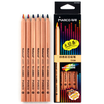 Fine Art Pencil Drawing Rainbow Pencil Students Pencil Marcan Triangle Four Color Core Log Pencil 6403