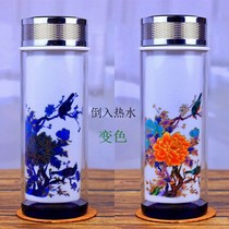 Jingdezhen water Cup ceramic health men and women thermos cup double portable with lid tea cup business office gift Cup