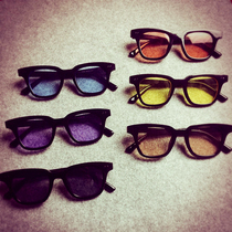 Korean version 2021 hip hop glasses Net red yellow sunglasses men and women box retro transparent red funny sunglasses