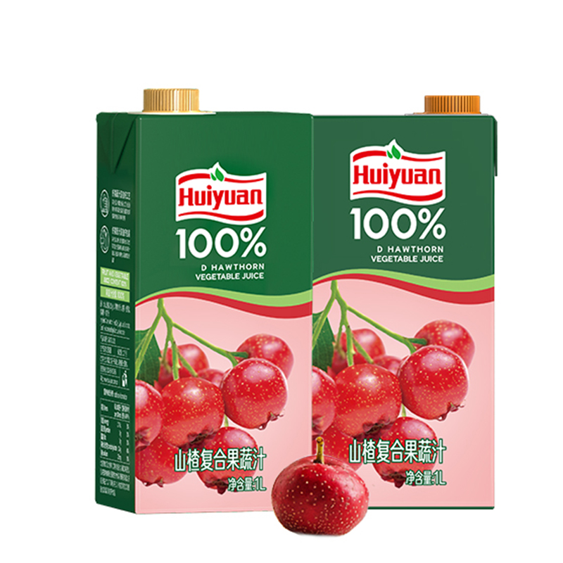 汇源浓缩百分百山楂果汁两联包装1l2盒