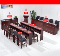 Double conference table long table desk desk table and chair 1 2 M paint bar table solid wood combination training conference room
