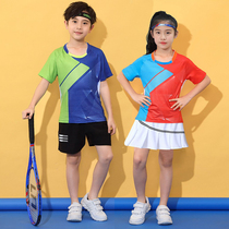 Childrens badminton suit Suit Men Girls Tennis Training Uniform Speed Dry Breathable Table Tennis Volleyball group Custom