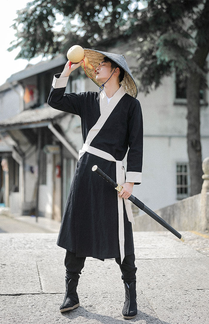 古代汉服男装侠客传统服装秦汉宋武侠长袍影视演出夜行衣毕业班服