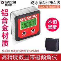 Imported Cape Road 393 high-precision backlit LCD digital display aluminum alloy IP54 waterproof horizontal slope inclinometer