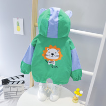 Childrens coat girl spring and autumn hooded assault clothes boy fried street coat cartoon small children tide suit New Coat