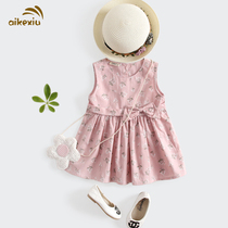 Girls dress new baby skirt Fashion Net red Korean version of female baby Foreign skirt cotton summer