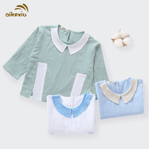 Original design children half sleeve 1-3 years old girl summer dress tide 2021 summer new baby girl short sleeve cotton T-shirt