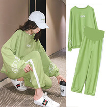 Pregnant women Autumn Spring dress set letters fashion style 2021 new leisure Net Red Spring Autumn Tide mother out two sets