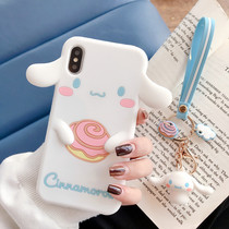 Cute girl heart laurel dog Suitable for iphone11proMax mobile phone case 8plus Xs 7 6 soft XR hanging