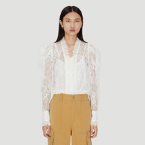 UOOYAA Urchin Autumn New 2021 Authentic Wave Floral White Lace Cute Bubble Sleeve Shirt