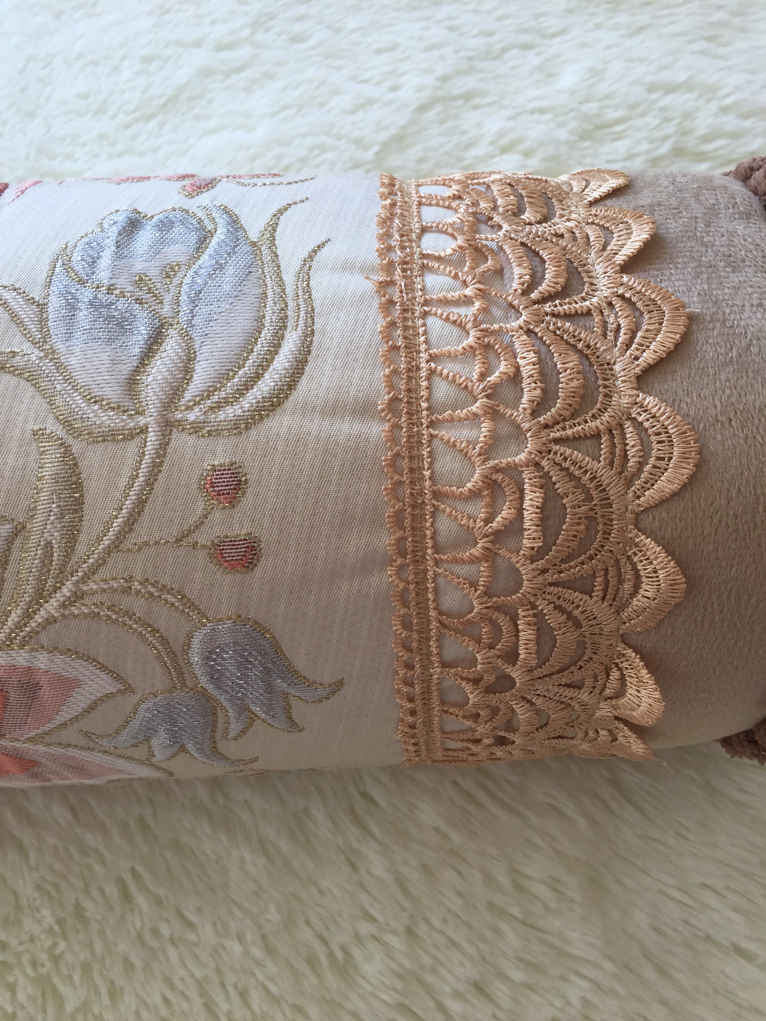 美容脚枕糖果枕高档美容院专用含欧式刺绣脚枕美容床枕头脚枕包邮