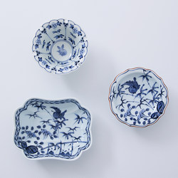 Spot Japanese imported Arita ware flower and bird rabbit plate small plate Japanese cooking bowl bowl ceramic tableware