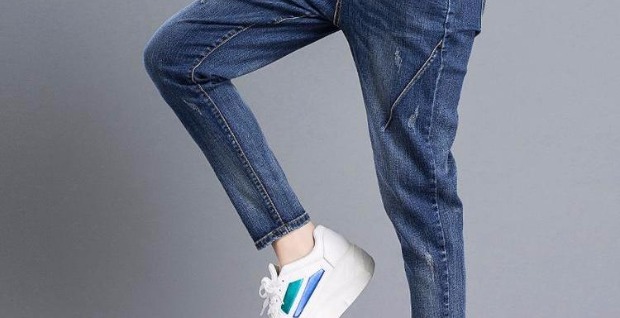 春季哈伦牛仔裤女宽松韩版百搭长裤bf风个性显