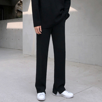 Spring and summer black trousers Slim-fit youth business formal mens solid color trend casual trousers Hanging suit pants