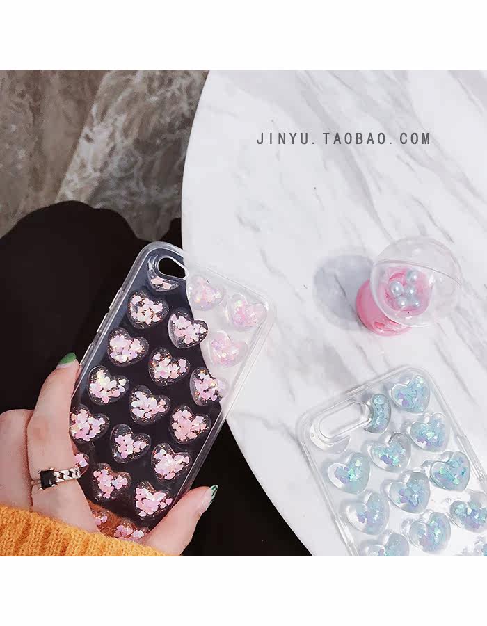 闪粉果冻小爱心oppor11s手机壳r9s/plus立体硅胶保护套日韩女款软_7折