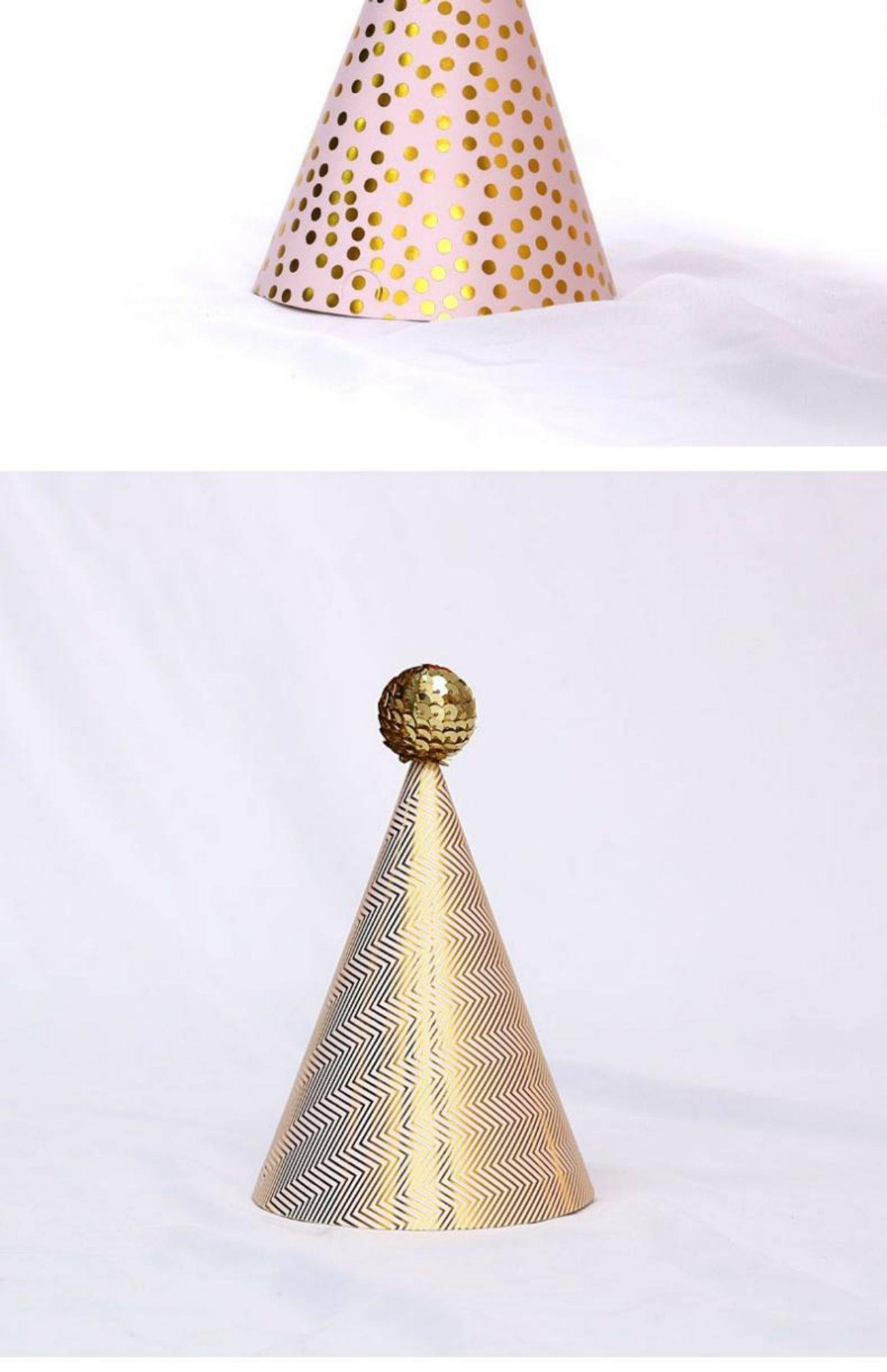 儿童生日帽成人派对装扮宝宝欢庆尖角帽毛绒球亮片球场景布置用品