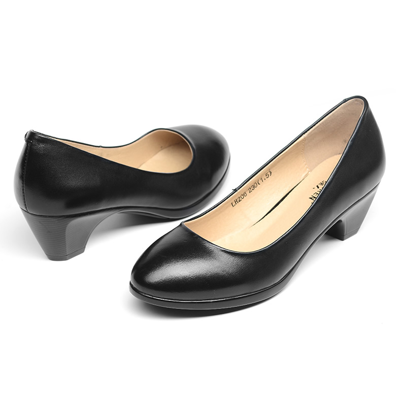 夏季07式女军官皮鞋春秋07a校尉常服皮鞋单鞋高跟真皮黑色正装鞋