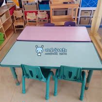 Kindergarten early education childrens luxury 6-person lifting table learning table fireproof board Childrens training class six-person rectangular table