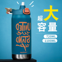 1000ml large capacity thermos cup 316 stainless steel sports water Cup straws mens high grade portable kettle 2021