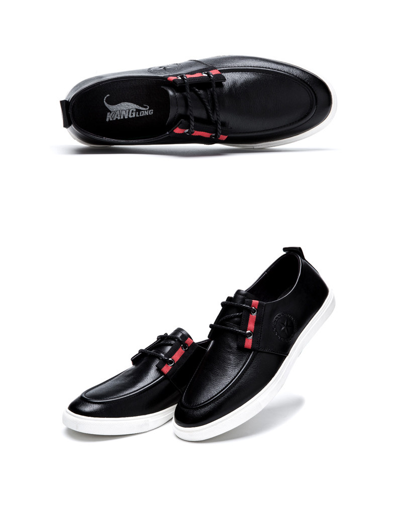 康龙2016春款板鞋 头层牛皮低帮系带耐磨男鞋 真皮潮流休闲皮鞋