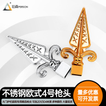 304#不锈钢枪头欧式装饰枪尖防盗枪头大门护栏庭院围墙配件枪头 its a