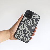 Like mountain creative phone shell suitable for iphone11 deer tattoo printing retro protective sheath 13 Soft shell black edge