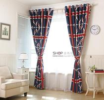 British wind red and white rice flag English flag dark blue printed blackout curtains European living room bedroom floor curtains