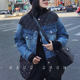 Cowboy stitching down jacket female light thin short fashion casual European station 2020 new winter jacket European goods tide Cowboy stitching down jacket female light thin short fashion casual European station 2020 new winter jacket European goods tide