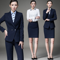 Suit suit women fashion high-end autumn stripe suit temperament interview formal dress business overalls professional suit