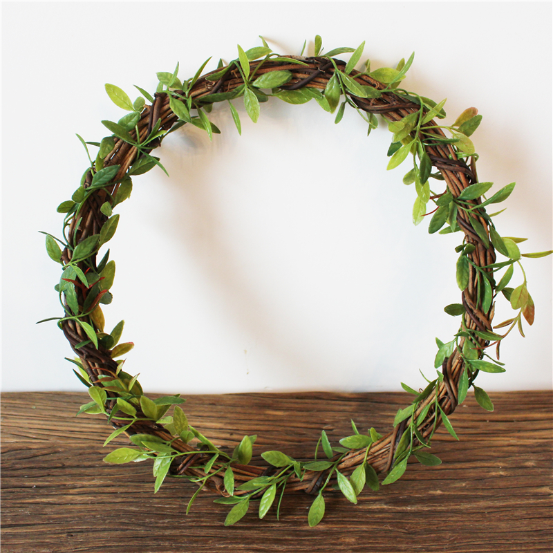 森女手工绿色树叶小清新植物仿真植物垂柳藤条森系花环柳树植物墙