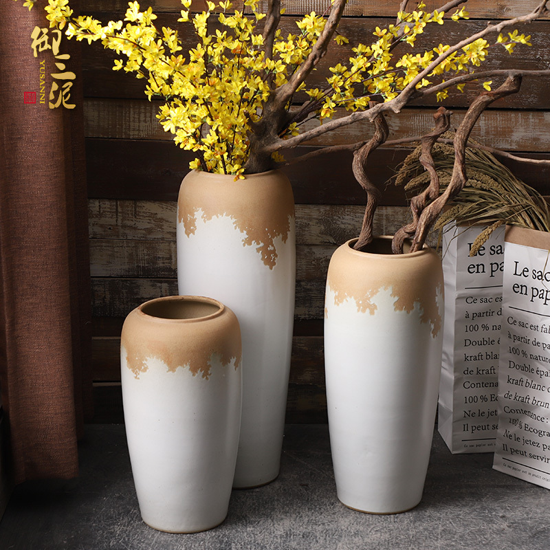 Boreal Europe style floor vase furnishing articles ceramic sitting room of I and contracted flower arranging Chinese style restoring ancient ways simulation flower vase