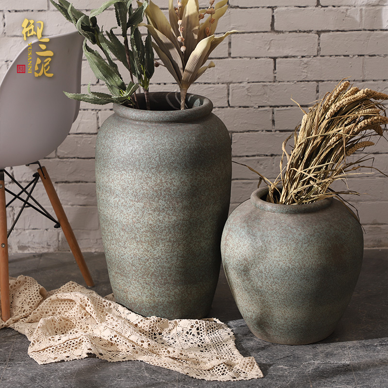 Jingdezhen ceramic large ancient vase hotel flower arranging furnishing articles I and contracted sitting room ground clay pot