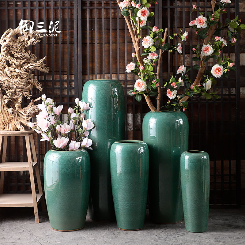 Jingdezhen ceramic vase furnishing articles sitting room ground dried flowers to decorate the courtyard villa large flower pot water tanks tank POTS