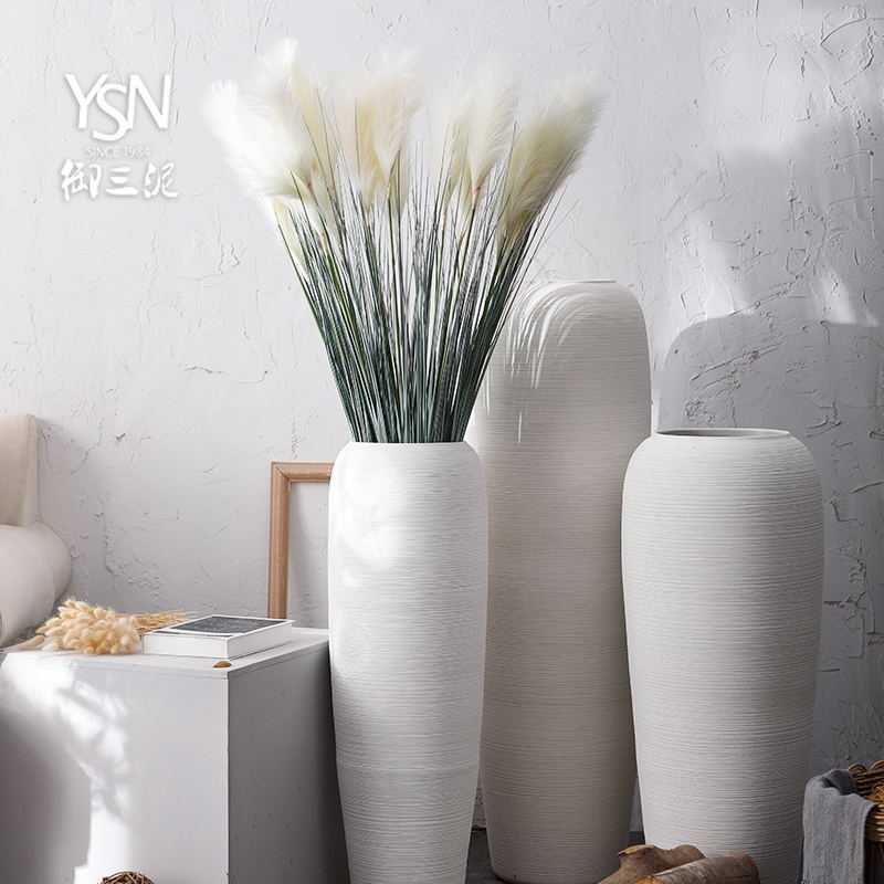 Be born pottery decorative furnishing articles I and contracted jingdezhen ceramic vase Nordic white flower arranging dried flowers, the sitting room