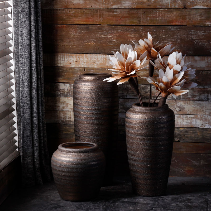 Jingdezhen sitting room of large vases, ceramic pottery flower arranging furnishing articles American new Chinese style is contracted and I adornment