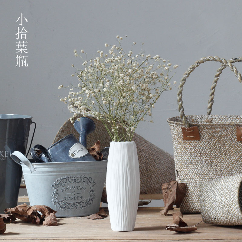 Coarse pottery dried flower decoration vase contracted and I the white flower arranging creative home sitting room ceramic furnishing articles
