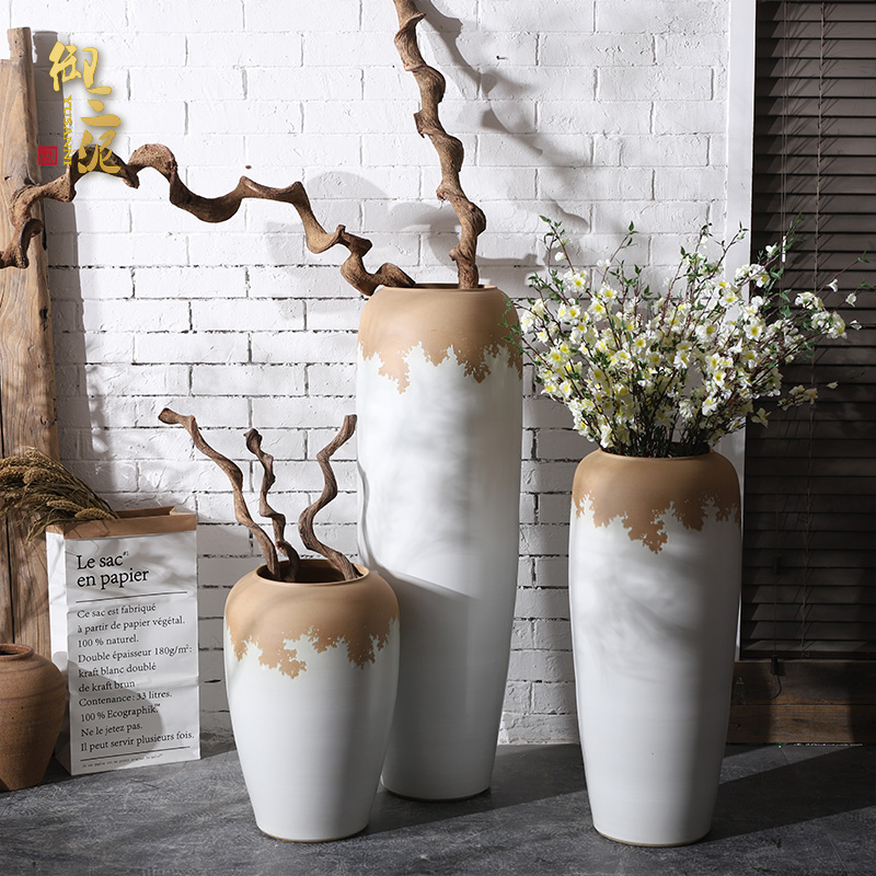 Jingdezhen ceramic large vases, flower arrangement sitting room place white I and contracted POTS manual landing window