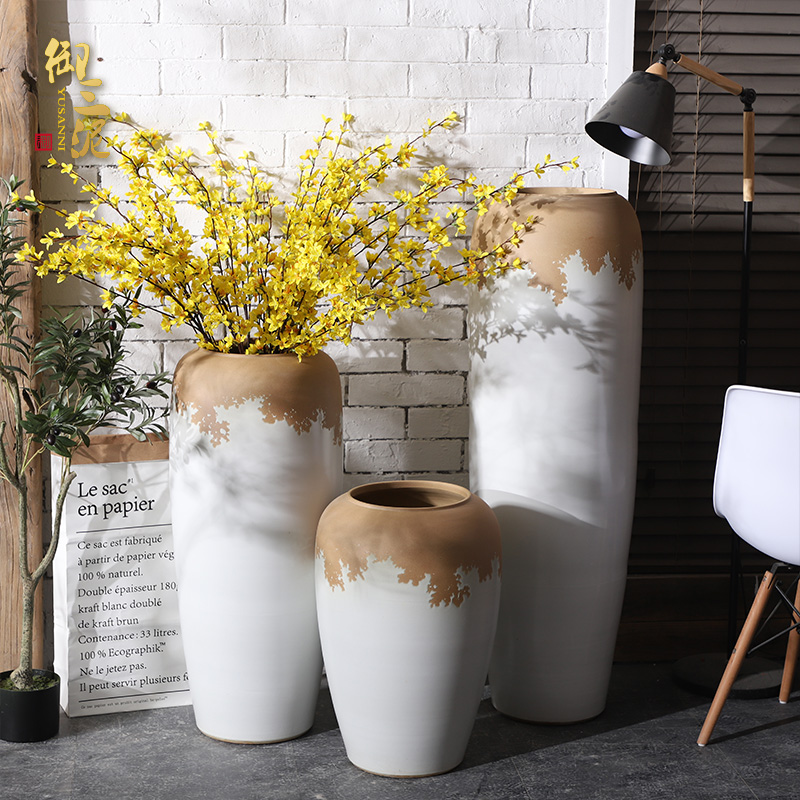 Jingdezhen ceramic large vases, flower arrangement sitting room place white I and contracted POTS manual landing window