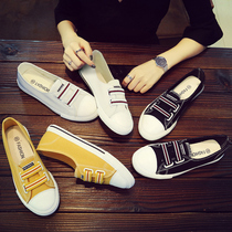 2021 autumn new white canvas womens shoes Harajuku ulzzang students shallow cloth shoes Korean version of wild summer