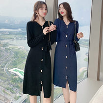 FENING MAJE skirt 2020 Autumn Winter New French niche Platycodon grandiflorum best friend knit dress