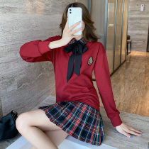 FENING MAJE Skirt 2020 Autumn Women New College Style Fashion Lapel Fake Two Pair Dress