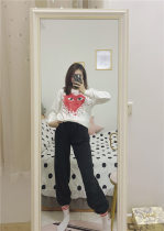 2021 new love men and women couples loose Joker long sleeve jacket Japanese Tide brand Cotton autumn winter sweater