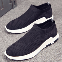 Autumn socks mouth canvas shoes men Korean sports leisure trendy shoes elastic cloth a pedal lazy shoes mens board shoes