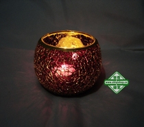 Purple mosaic glass candle holder beautiful and warm fashion foreign trade scented candle holder
