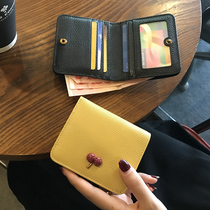 Leather small wallet womens summer short simple 2021 new fashion wallet thin wallet niche design explosion