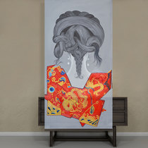 Love craft curtain gauze soft partition soft curtain translucent screen translucent curtain translucent curtain curtain hair decoration back Shadow